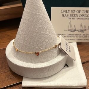 Oshena Designer Beachwear‎ Gold Bracelet or anklet with Heart Accents